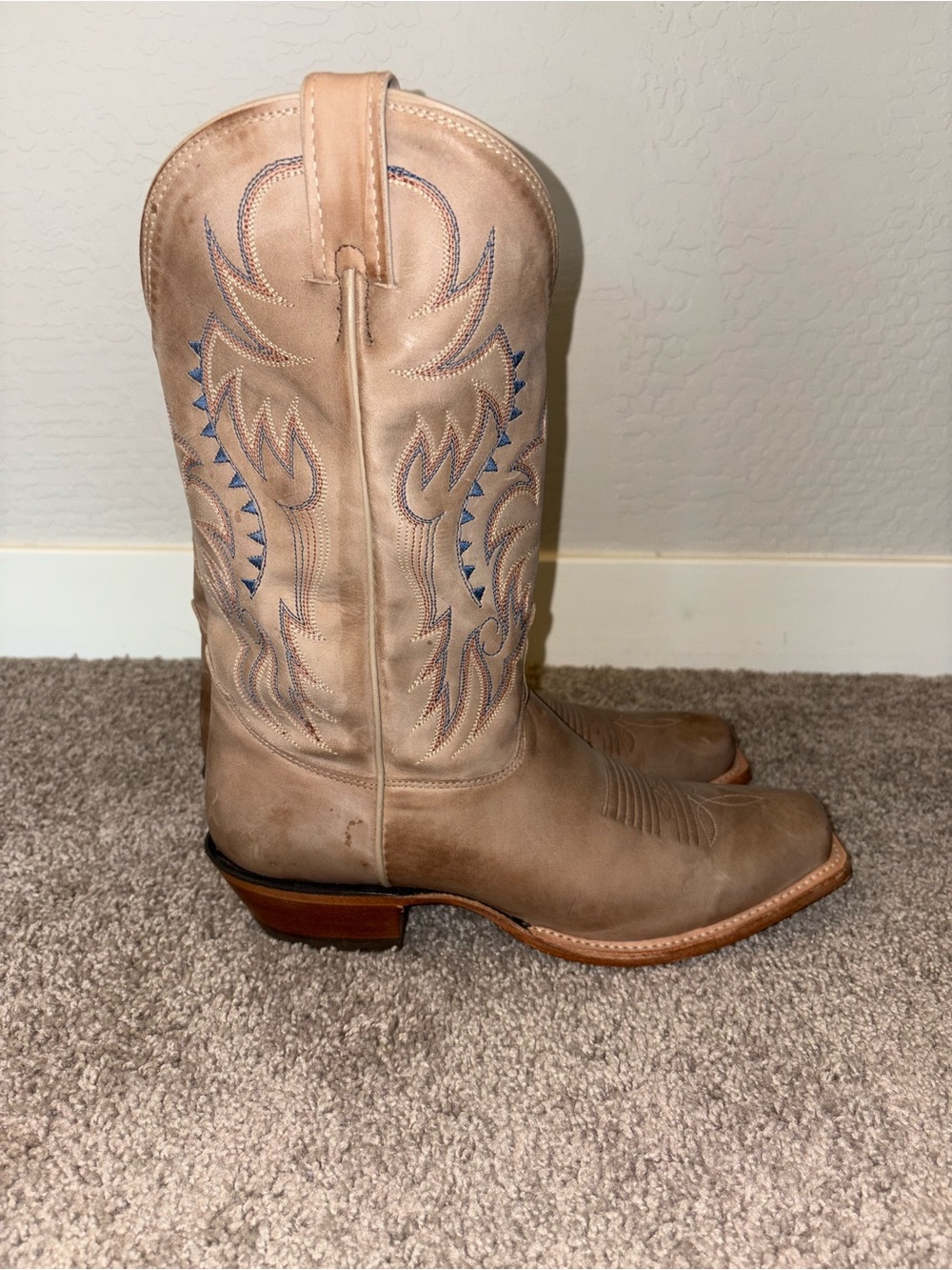Nocona Mens Legacy Square Toe Vintage Cowboy Boots Western Boots MD2711 9 D - Picture 4 of 11